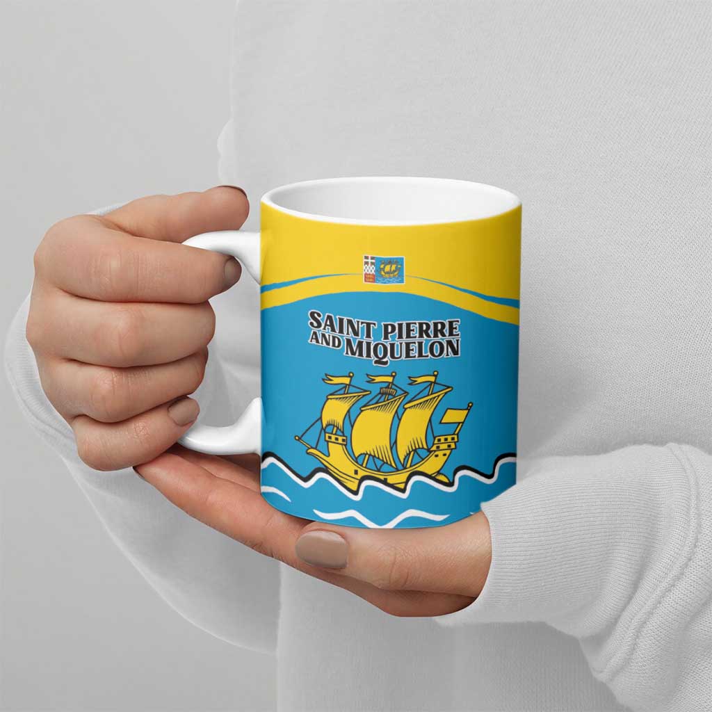Personalized Saint Pierre and Miquelon Ceramic Mug A Mare Labor - Wonder Print Shop