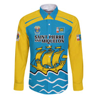 Personalized Saint Pierre and Miquelon Family Matching Long Sleeve Bodycon Dress and Hawaiian Shirt A Mare Labor - Wonder Print Shop