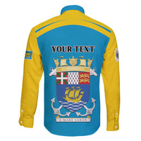 Personalized Saint Pierre and Miquelon Family Matching Long Sleeve Bodycon Dress and Hawaiian Shirt A Mare Labor - Wonder Print Shop