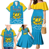 Personalized Saint Pierre and Miquelon Family Matching Mermaid Dress and Hawaiian Shirt A Mare Labor - Wonder Print Shop