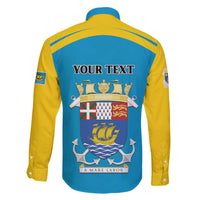 Personalized Saint Pierre and Miquelon Family Matching Off The Shoulder Long Sleeve Dress and Hawaiian Shirt A Mare Labor - Wonder Print Shop