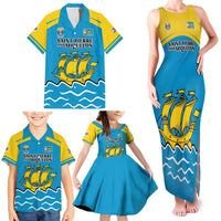 Personalized Saint Pierre and Miquelon Family Matching Tank Maxi Dress and Hawaiian Shirt A Mare Labor - Wonder Print Shop