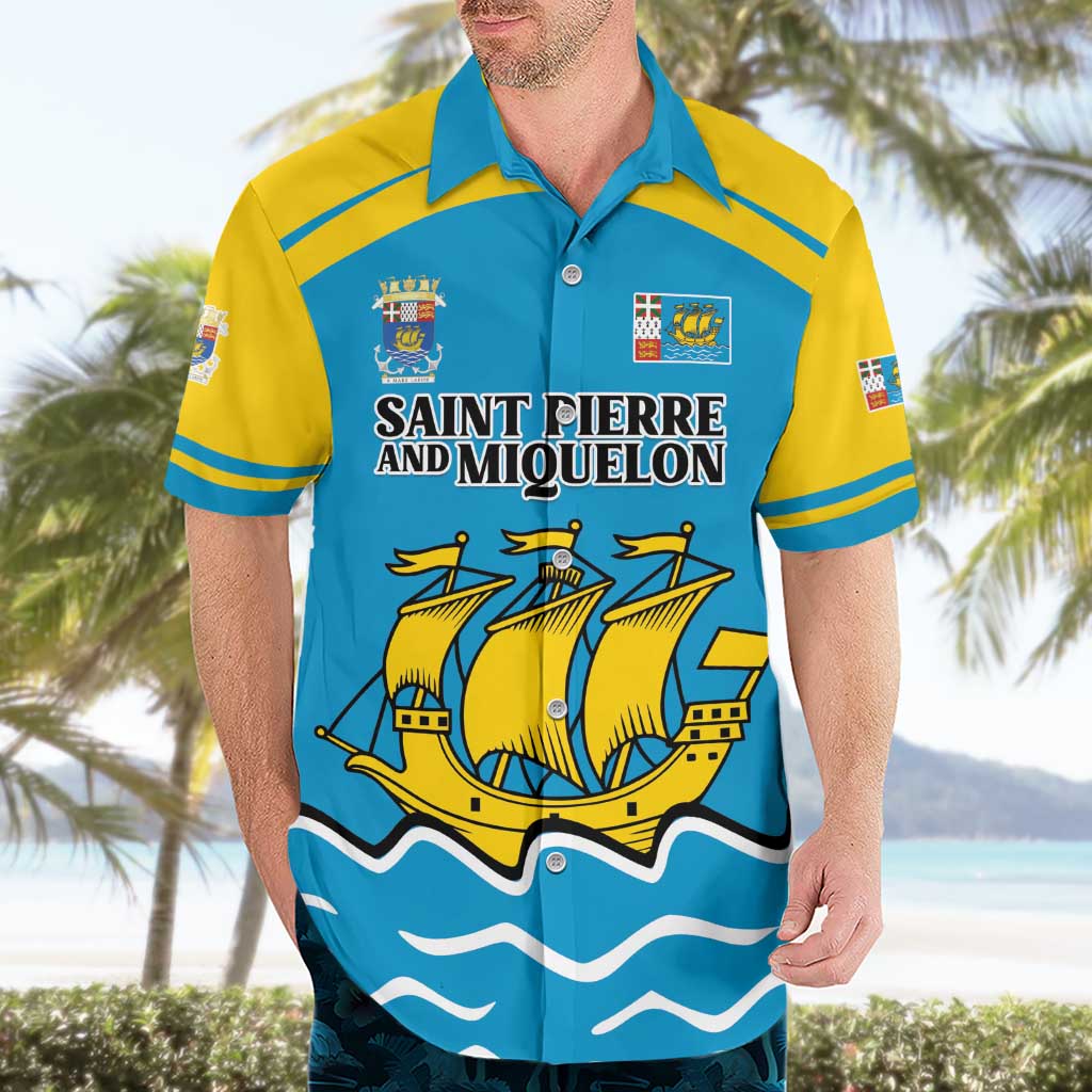 Personalized Saint Pierre and Miquelon Hawaiian Shirt A Mare Labor - Wonder Print Shop