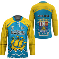 Personalized Saint Pierre and Miquelon Hockey Jersey A Mare Labor - Wonder Print Shop