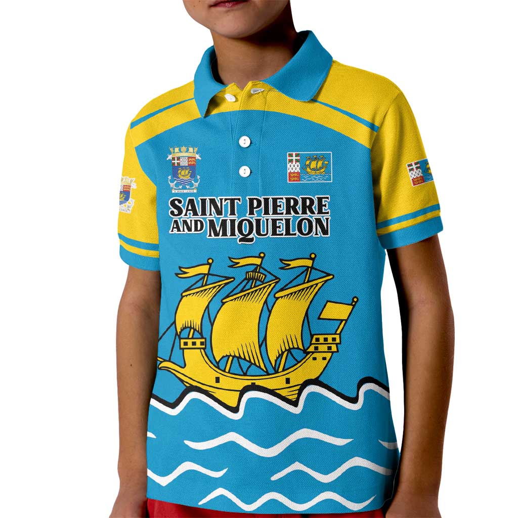 Personalized Saint Pierre and Miquelon Kid Polo Shirt A Mare Labor - Wonder Print Shop