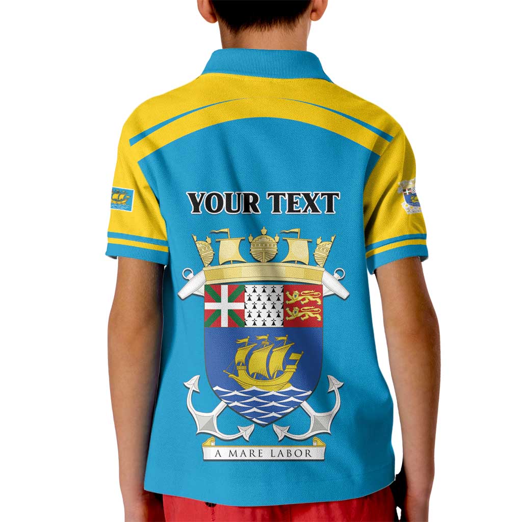 Personalized Saint Pierre and Miquelon Kid Polo Shirt A Mare Labor - Wonder Print Shop