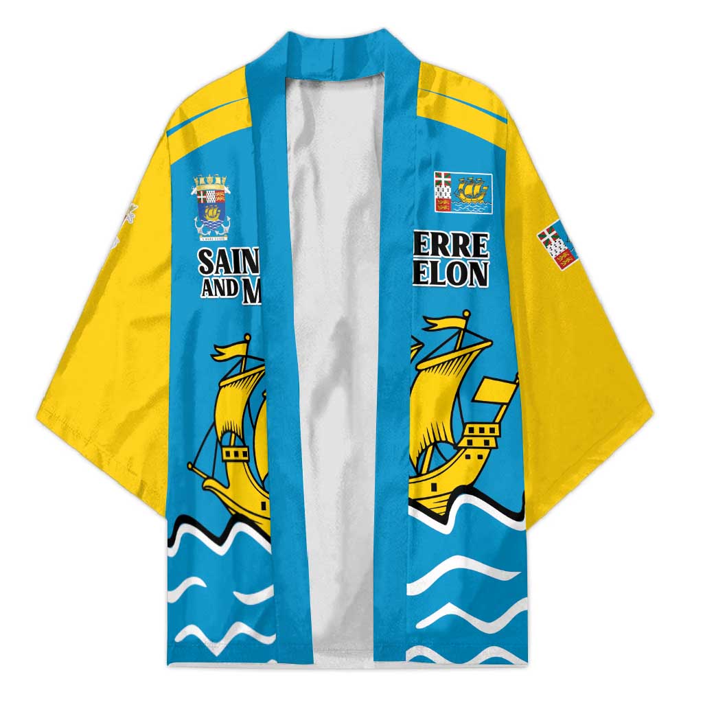 Personalized Saint Pierre and Miquelon Kimono A Mare Labor - Wonder Print Shop