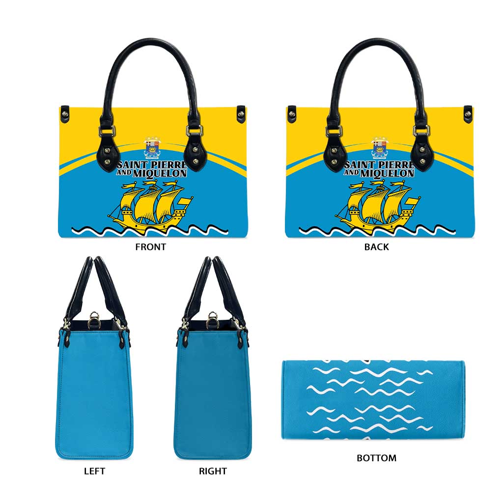 Saint Pierre and Miquelon Leather Bag A Mare Labor - Wonder Print Shop