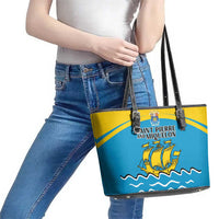 Saint Pierre and Miquelon Leather Tote Bag A Mare Labor - Wonder Print Shop