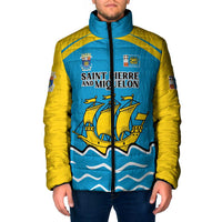 Personalized Saint Pierre and Miquelon Padded Jacket A Mare Labor - Wonder Print Shop