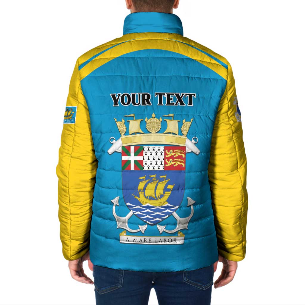 Personalized Saint Pierre and Miquelon Padded Jacket A Mare Labor - Wonder Print Shop