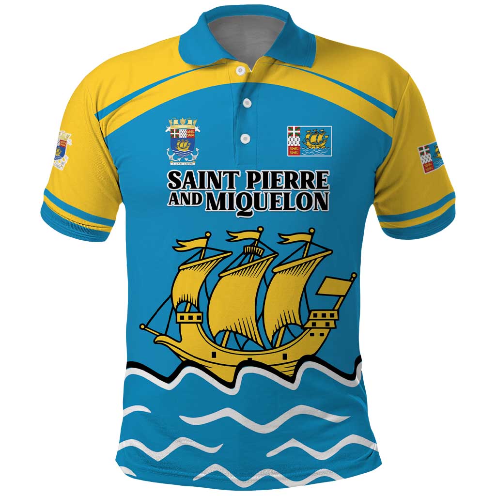 Personalized Saint Pierre and Miquelon Polo Shirt A Mare Labor - Wonder Print Shop