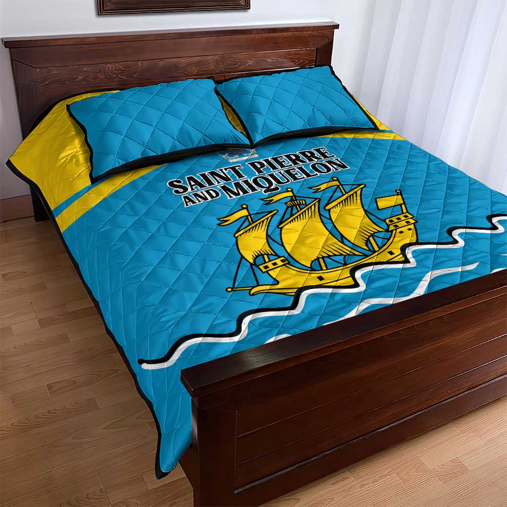 Saint Pierre and Miquelon Quilt Bed Set A Mare Labor - Wonder Print Shop
