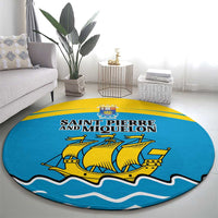 Saint Pierre and Miquelon Round Carpet A Mare Labor - Wonder Print Shop