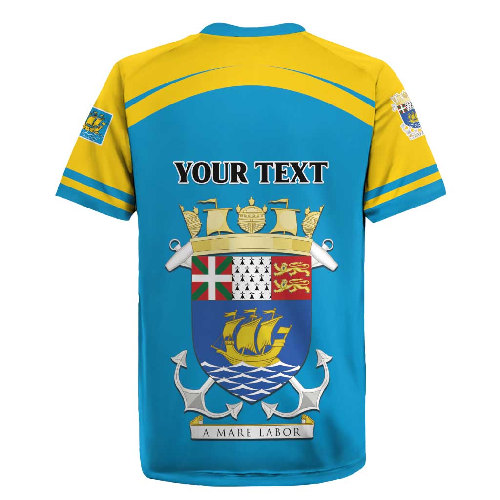 Personalized Saint Pierre and Miquelon Rugby Jersey A Mare Labor - Wonder Print Shop