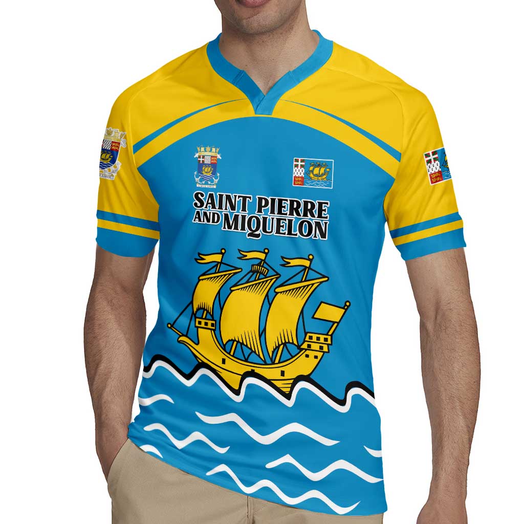 Personalized Saint Pierre and Miquelon Rugby Jersey A Mare Labor - Wonder Print Shop