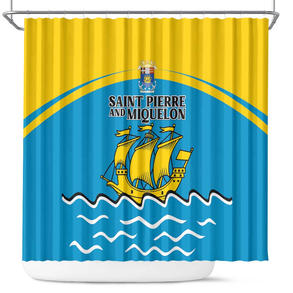 Saint Pierre and Miquelon Shower Curtain A Mare Labor - Wonder Print Shop