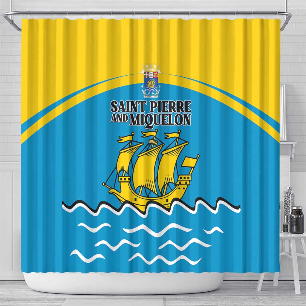 Saint Pierre and Miquelon Shower Curtain A Mare Labor - Wonder Print Shop