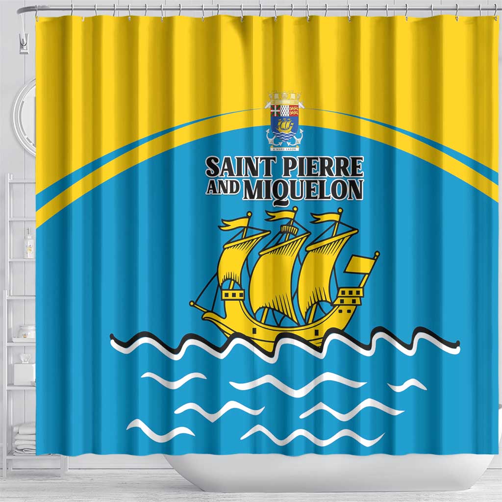 Saint Pierre and Miquelon Shower Curtain A Mare Labor - Wonder Print Shop