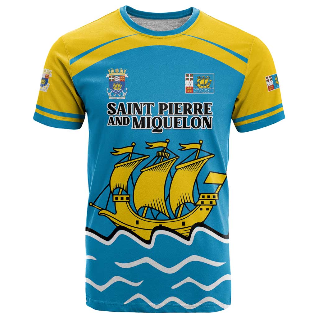 Personalized Saint Pierre and Miquelon T Shirt A Mare Labor - Wonder Print Shop