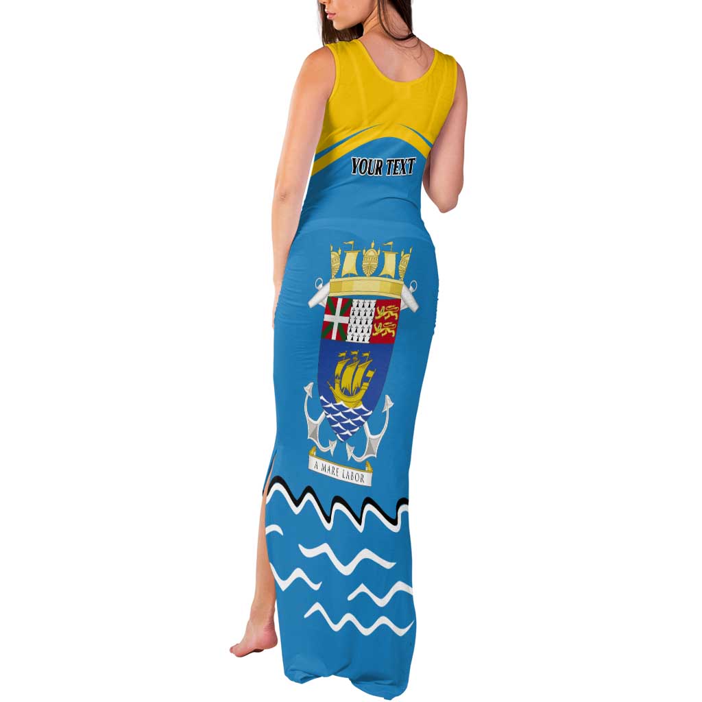 Personalized Saint Pierre and Miquelon Tank Maxi Dress A Mare Labor - Wonder Print Shop