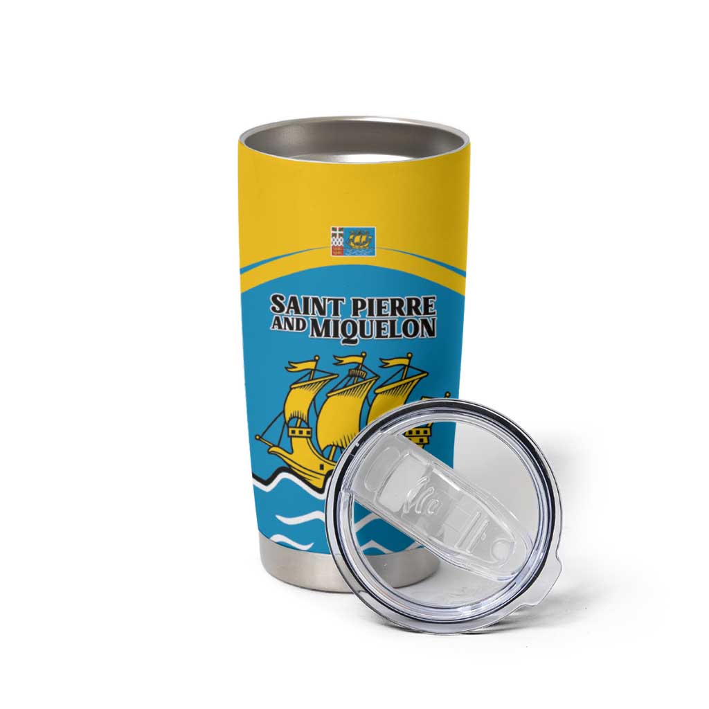 Personalized Saint Pierre and Miquelon Tumbler Cup A Mare Labor - Wonder Print Shop