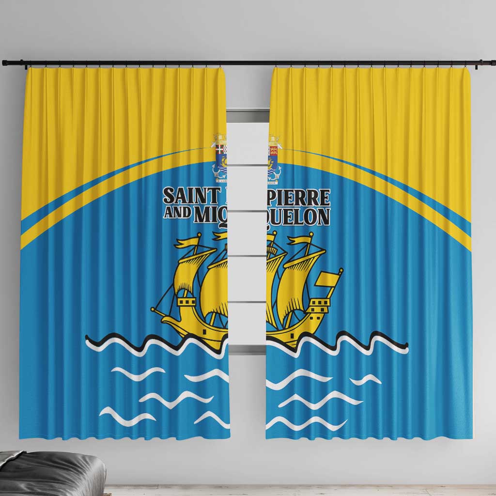 Saint Pierre and Miquelon Window Curtain A Mare Labor - Wonder Print Shop