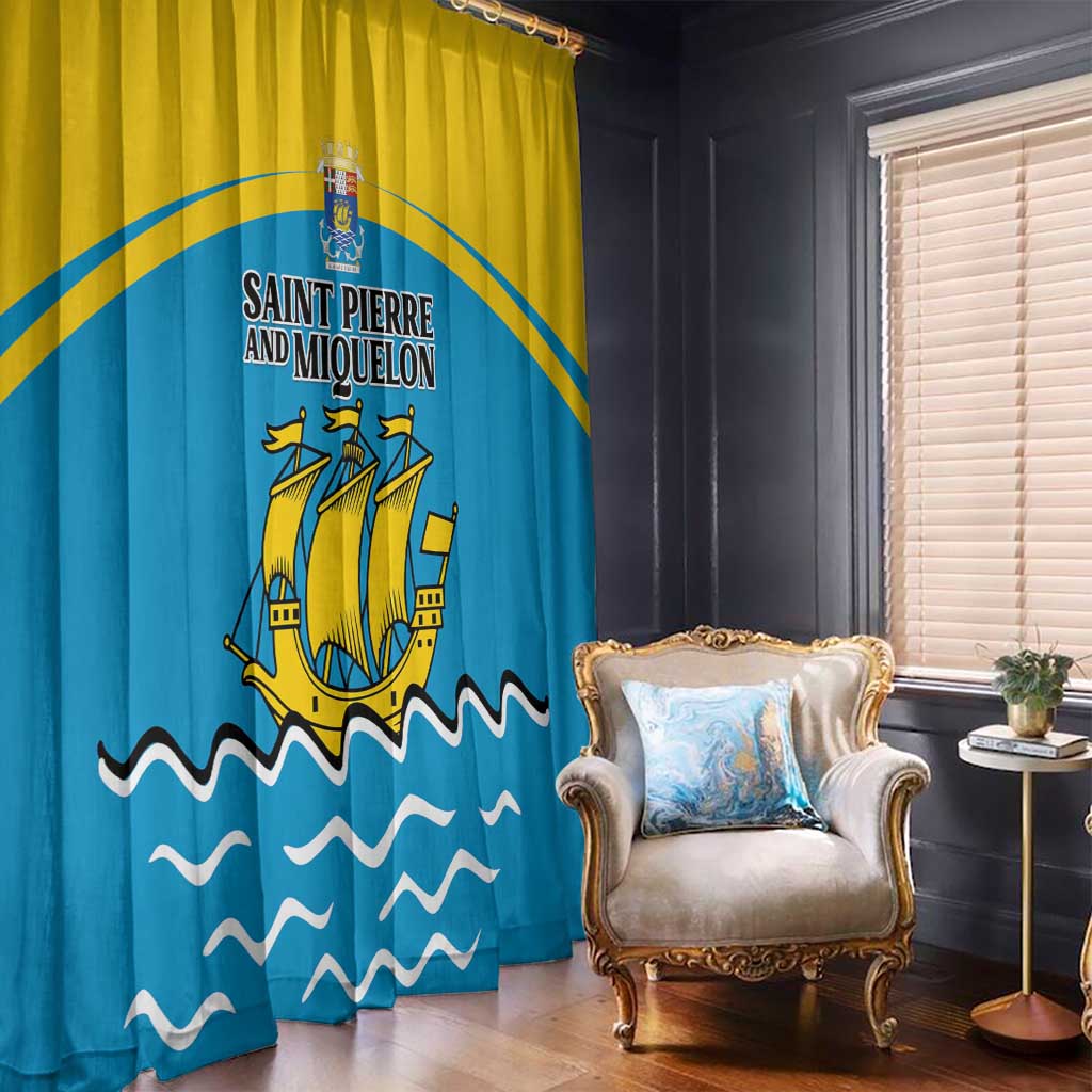 Saint Pierre and Miquelon Window Curtain A Mare Labor - Wonder Print Shop