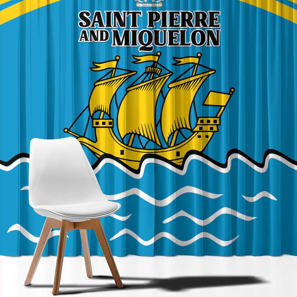 Saint Pierre and Miquelon Window Curtain A Mare Labor - Wonder Print Shop