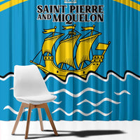 Saint Pierre and Miquelon Window Curtain A Mare Labor - Wonder Print Shop