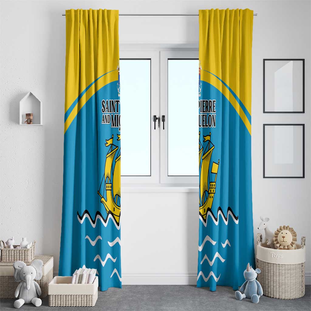 Saint Pierre and Miquelon Window Curtain A Mare Labor - Wonder Print Shop