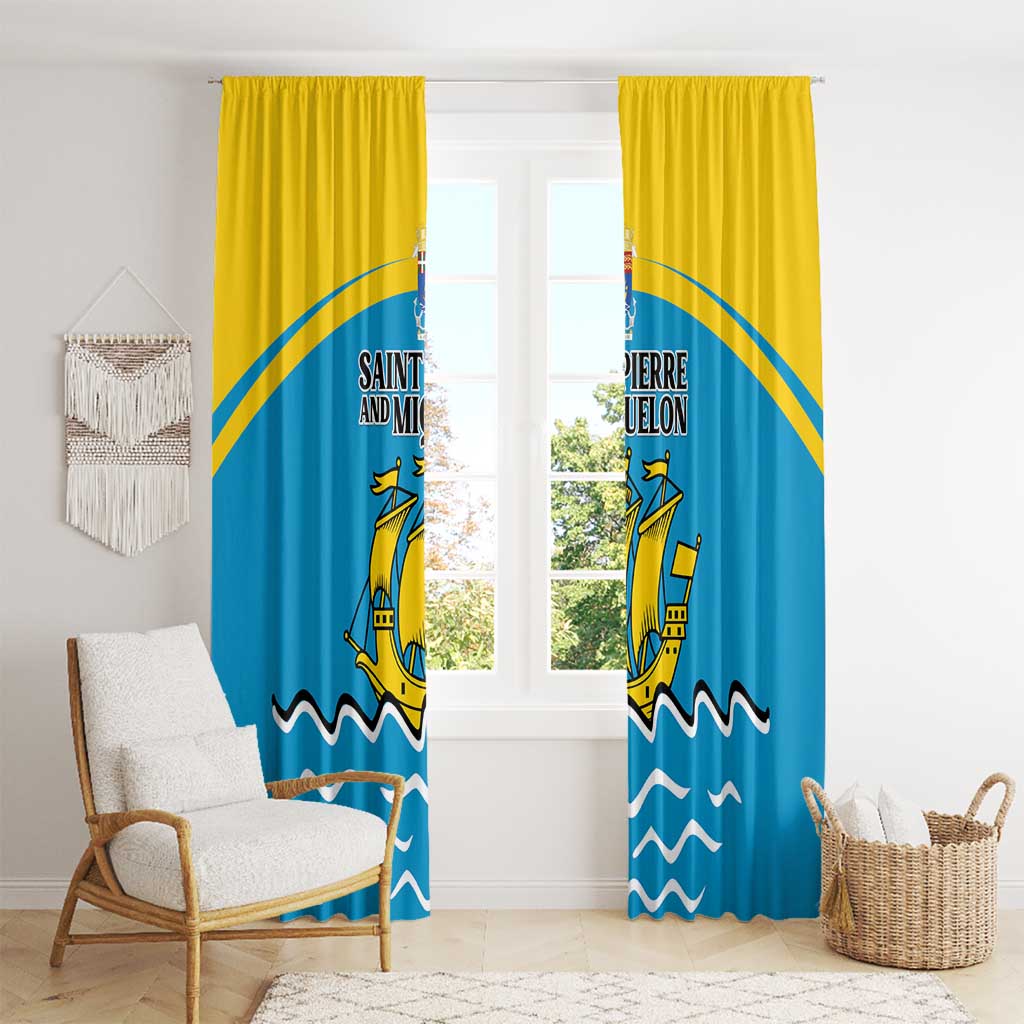 Saint Pierre and Miquelon Window Curtain A Mare Labor - Wonder Print Shop
