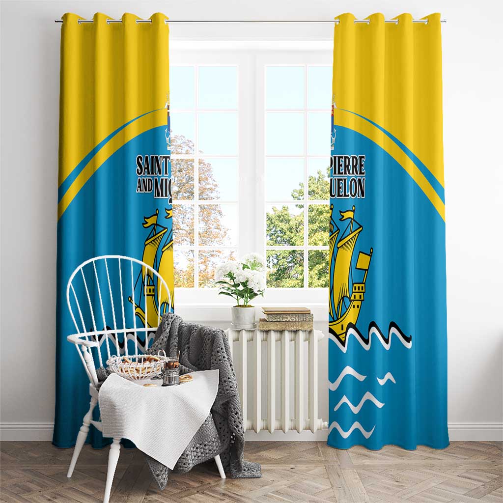 Saint Pierre and Miquelon Window Curtain A Mare Labor - Wonder Print Shop