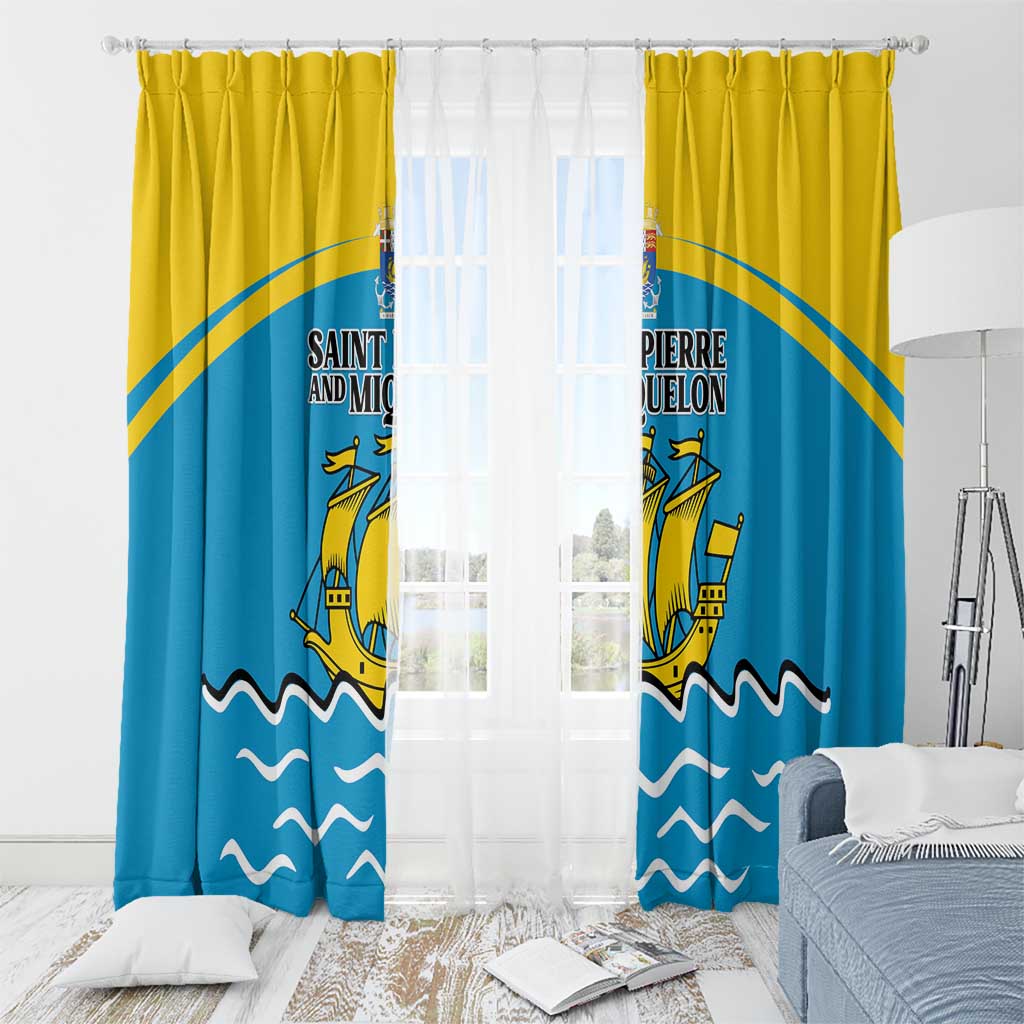 Saint Pierre and Miquelon Window Curtain A Mare Labor - Wonder Print Shop