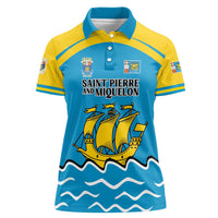 Personalized Saint Pierre and Miquelon Women Polo Shirt A Mare Labor - Wonder Print Shop