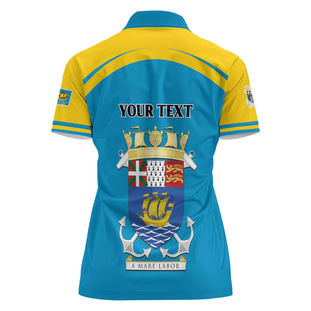 Personalized Saint Pierre and Miquelon Women Polo Shirt A Mare Labor - Wonder Print Shop