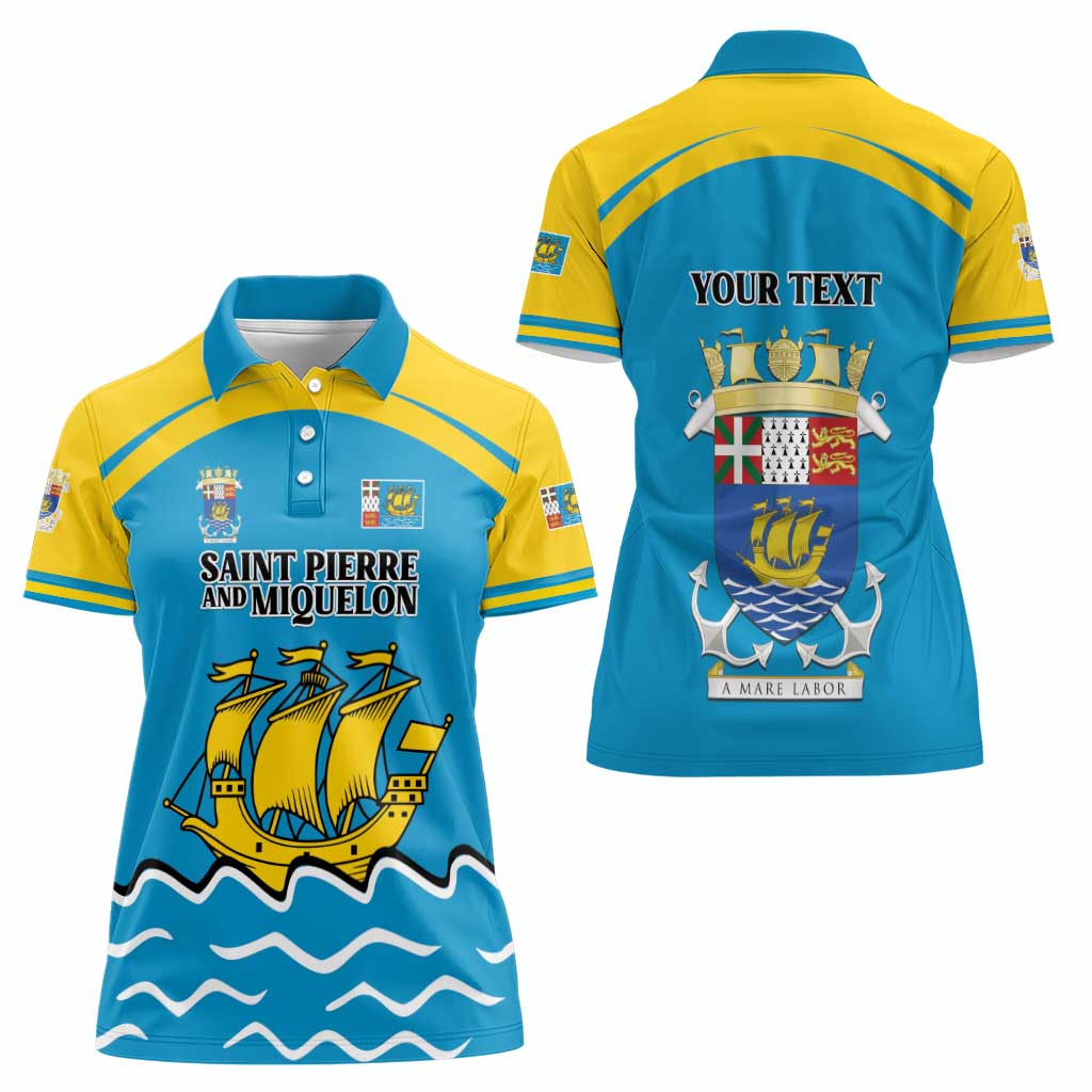 Personalized Saint Pierre and Miquelon Women Polo Shirt A Mare Labor - Wonder Print Shop