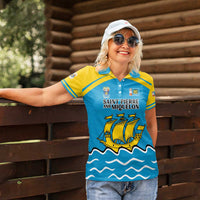 Personalized Saint Pierre and Miquelon Women Polo Shirt A Mare Labor - Wonder Print Shop