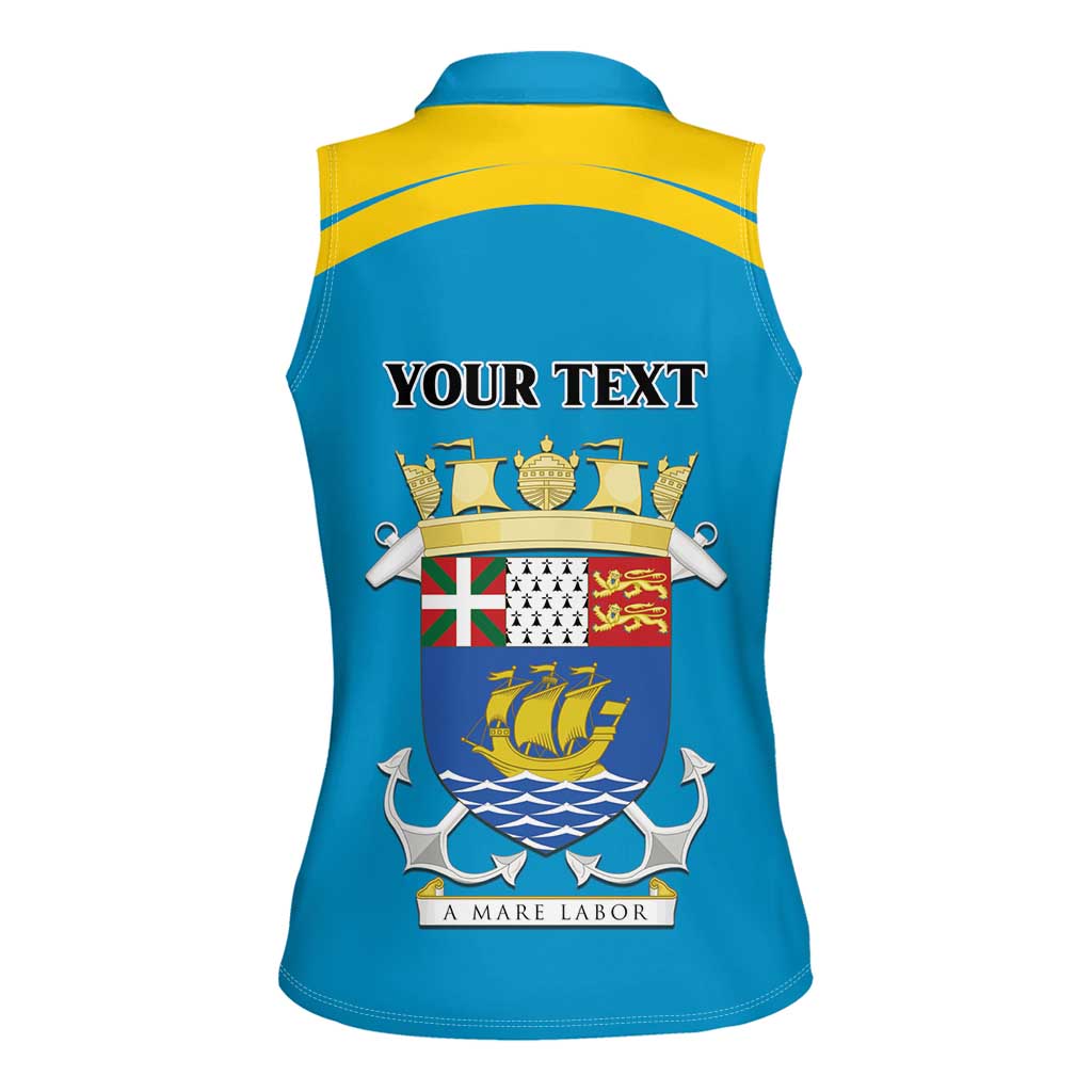Personalized Saint Pierre and Miquelon Women Sleeveless Polo Shirt A Mare Labor - Wonder Print Shop