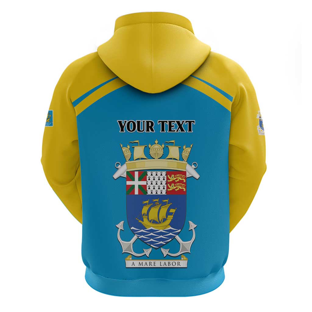 Personalized Saint Pierre and Miquelon Zip Hoodie A Mare Labor - Wonder Print Shop