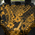 Hawaii Ukulele Back Car Seat Cover Polynesian Pattern Gold Version - Wonder Print Shop