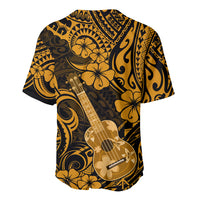 Hawaii Ukulele Baseball Jersey Polynesian Pattern Gold Version - Wonder Print Shop