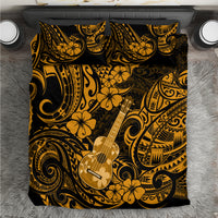 Hawaii Ukulele Bedding Set Polynesian Pattern Gold Version - Wonder Print Shop