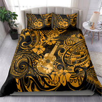 Hawaii Ukulele Bedding Set Polynesian Pattern Gold Version - Wonder Print Shop