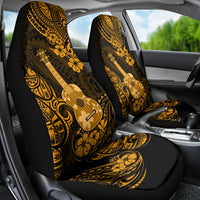 Hawaii Ukulele Car Seat Cover Polynesian Pattern Gold Version - Wonder Print Shop