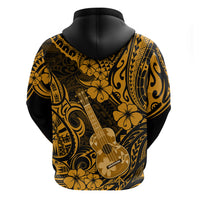 Hawaii Ukulele Hoodie Polynesian Pattern Gold Version - Wonder Print Shop