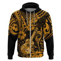 Hawaii Ukulele Hoodie Polynesian Pattern Gold Version - Wonder Print Shop