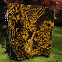 Hawaii Ukulele Quilt Polynesian Pattern Gold Version - Wonder Print Shop