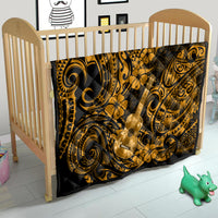 Hawaii Ukulele Quilt Polynesian Pattern Gold Version - Wonder Print Shop