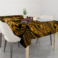 Hawaii Ukulele Tablecloth Polynesian Pattern Gold Version - Wonder Print Shop